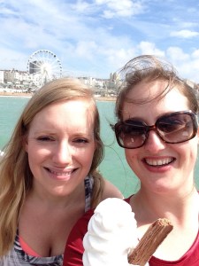 Devouring a well earned ice-cream on the pier
