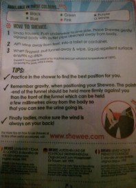 The hilarious SHEWEE instructions