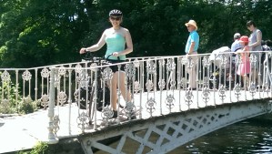 Posing on the beautiful bridge