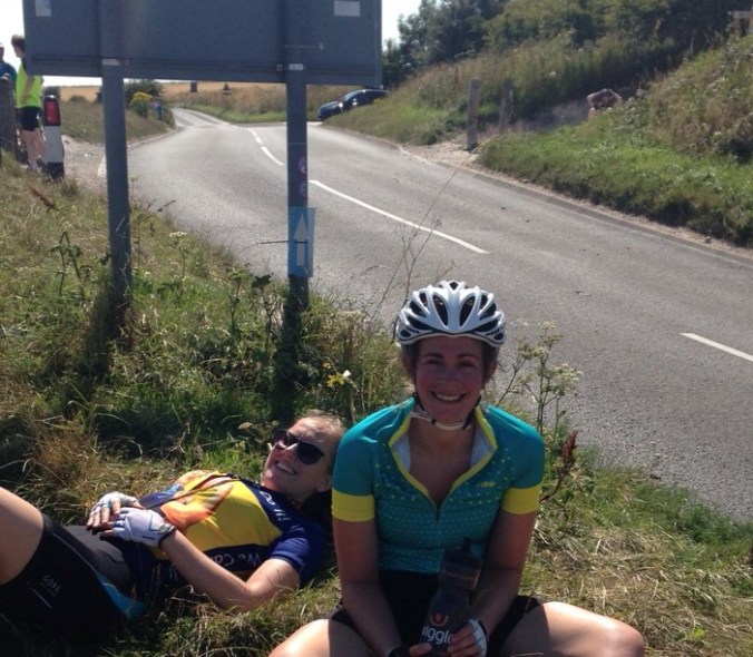 Chilling at the top with Emily