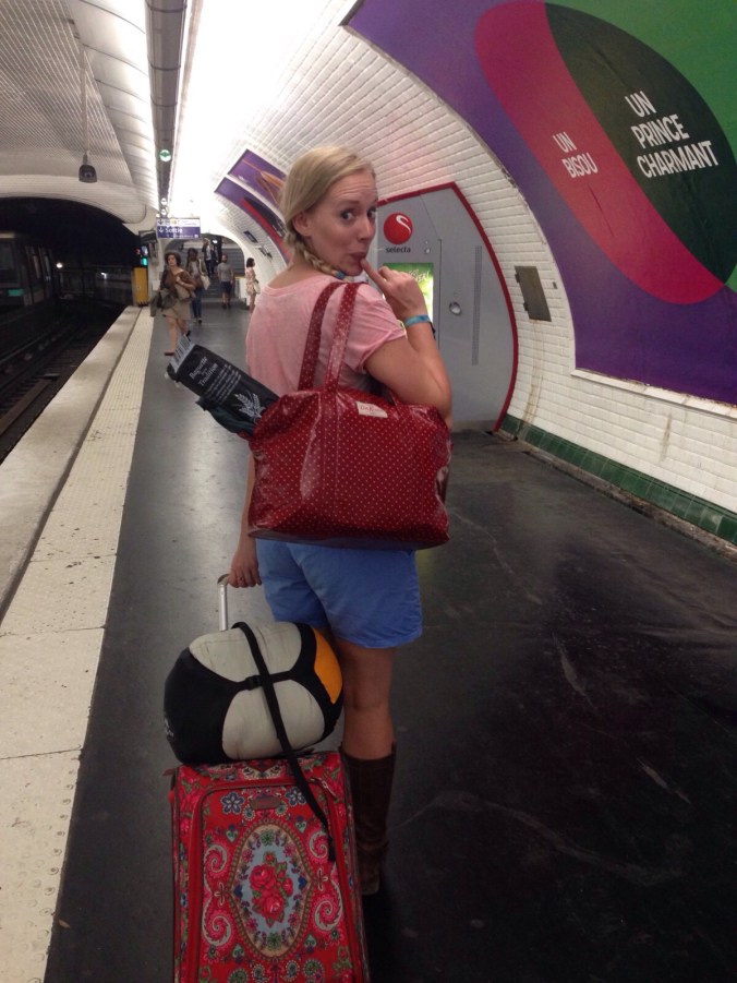 On our way home after the festival. Whole baguette for lunch? Don't mind if I do!